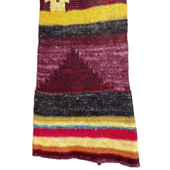 Free People Hooded Long Multicolor Cardigan | Boho Coastal Cowgirl Tribal Indie - Picture 10 of 16